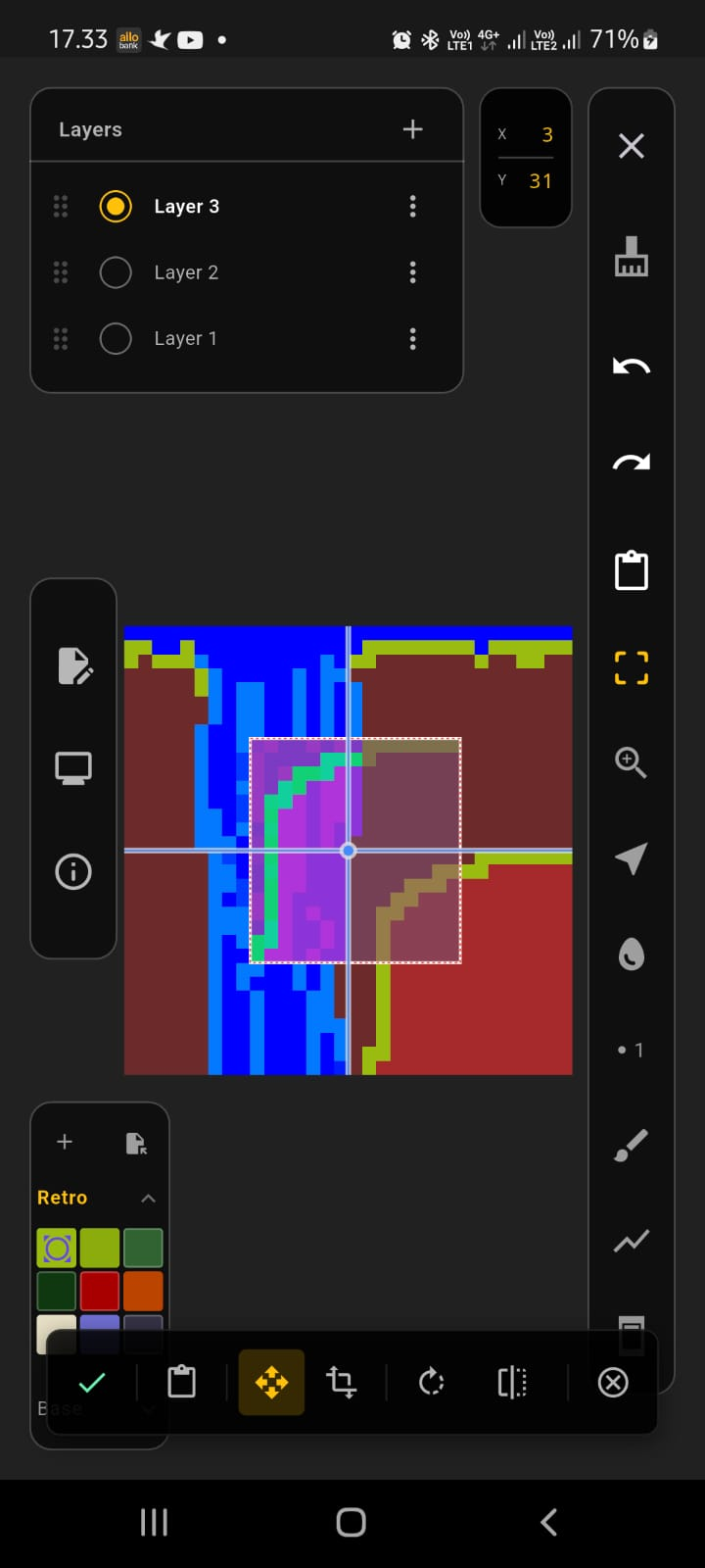 efer sprite running on Android — Aseprite-compatible pixel art editor on mobile