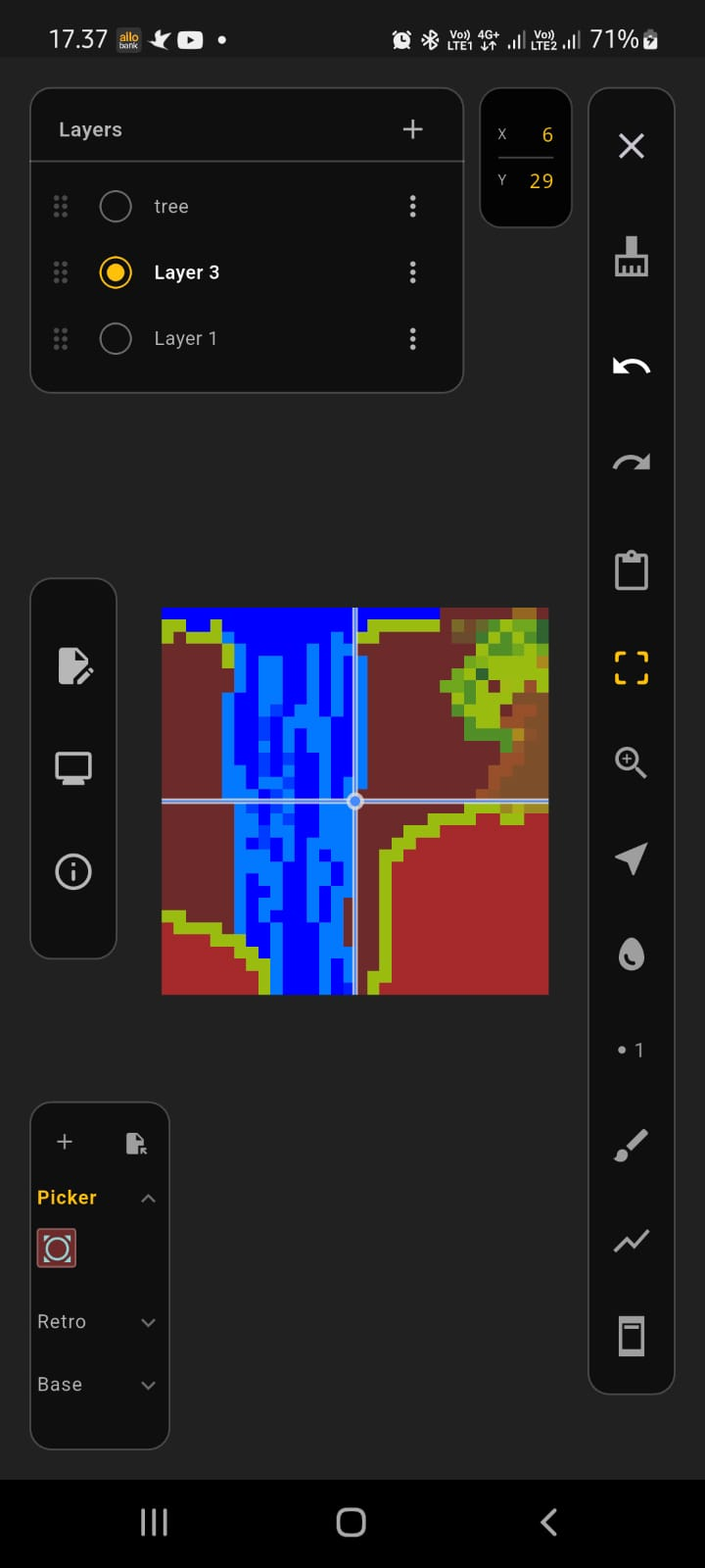 efer sprite running on Android — Aseprite-compatible pixel art editor on mobile